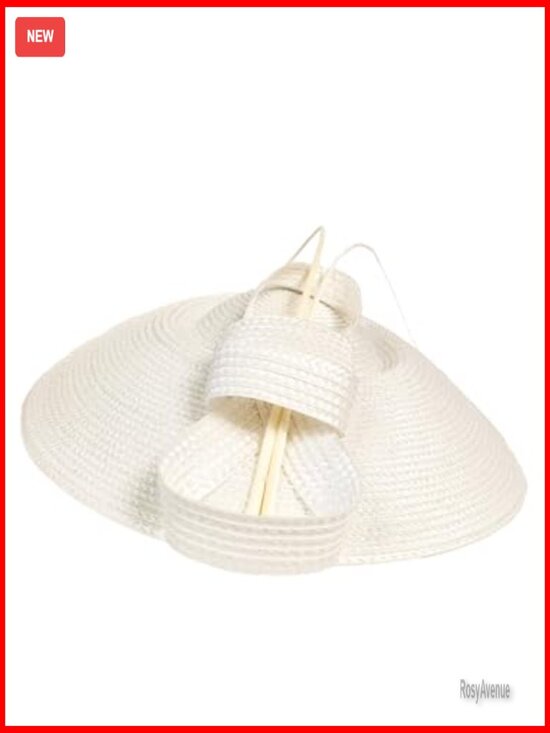 Straw Derby Hat with Feather Fascinator for Weddings & Parties main image 4